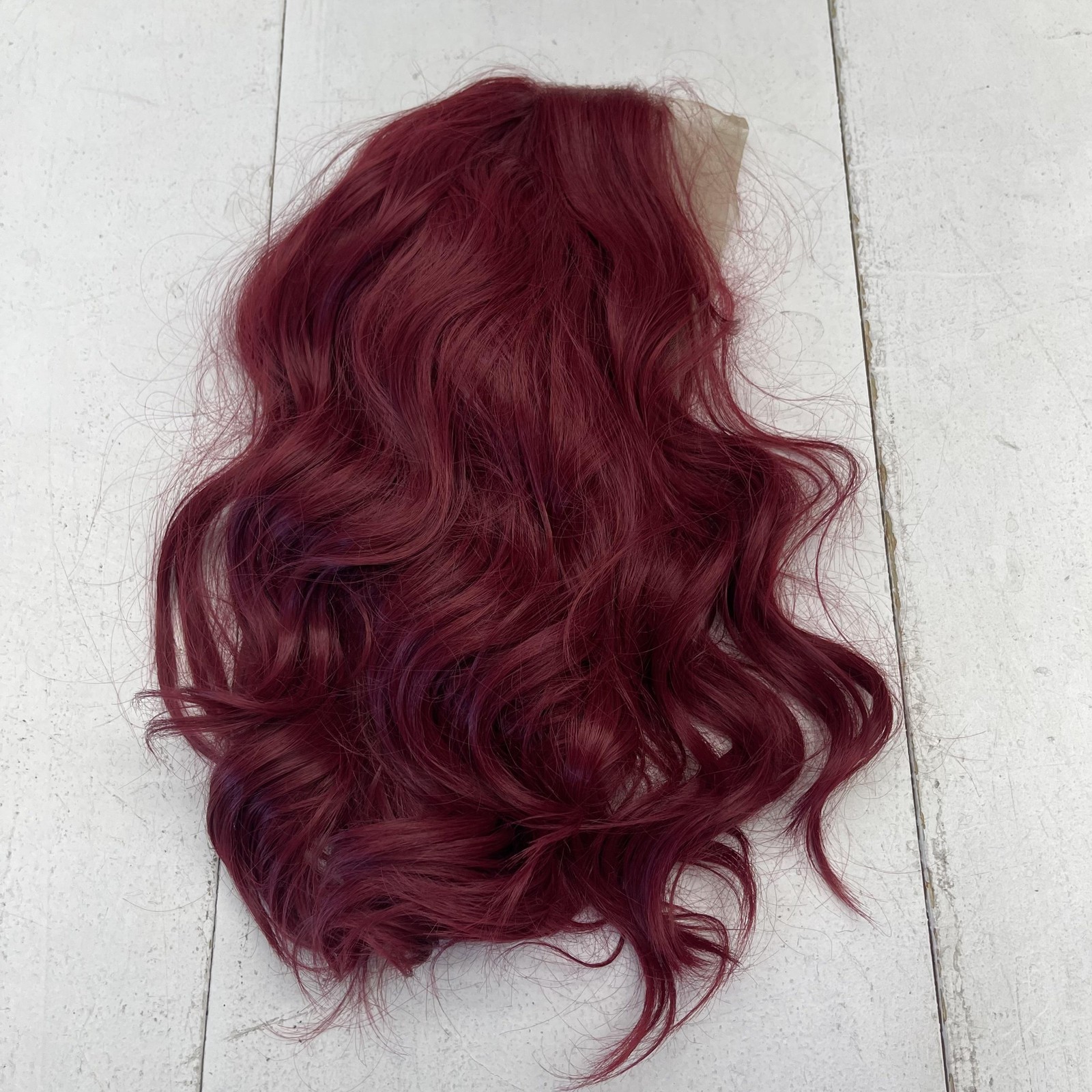 Andria Lace Front Wig 14in Body Wave Synthetic Hair Burgundy Red Womens
