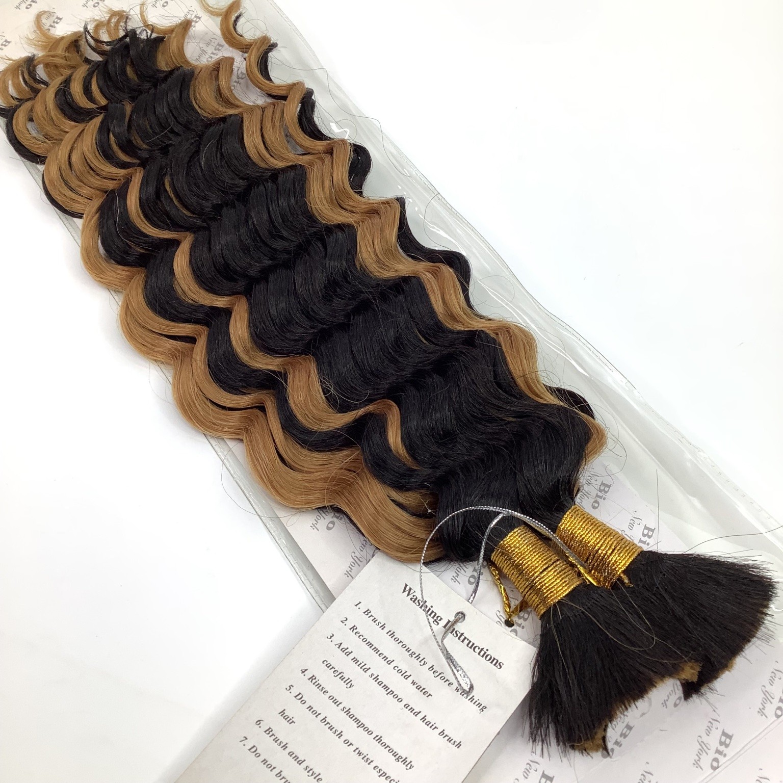 New York Bio H/H DEEP BULK-14″ Hair Extensions F1B/27 Wavy Premium Human Hair