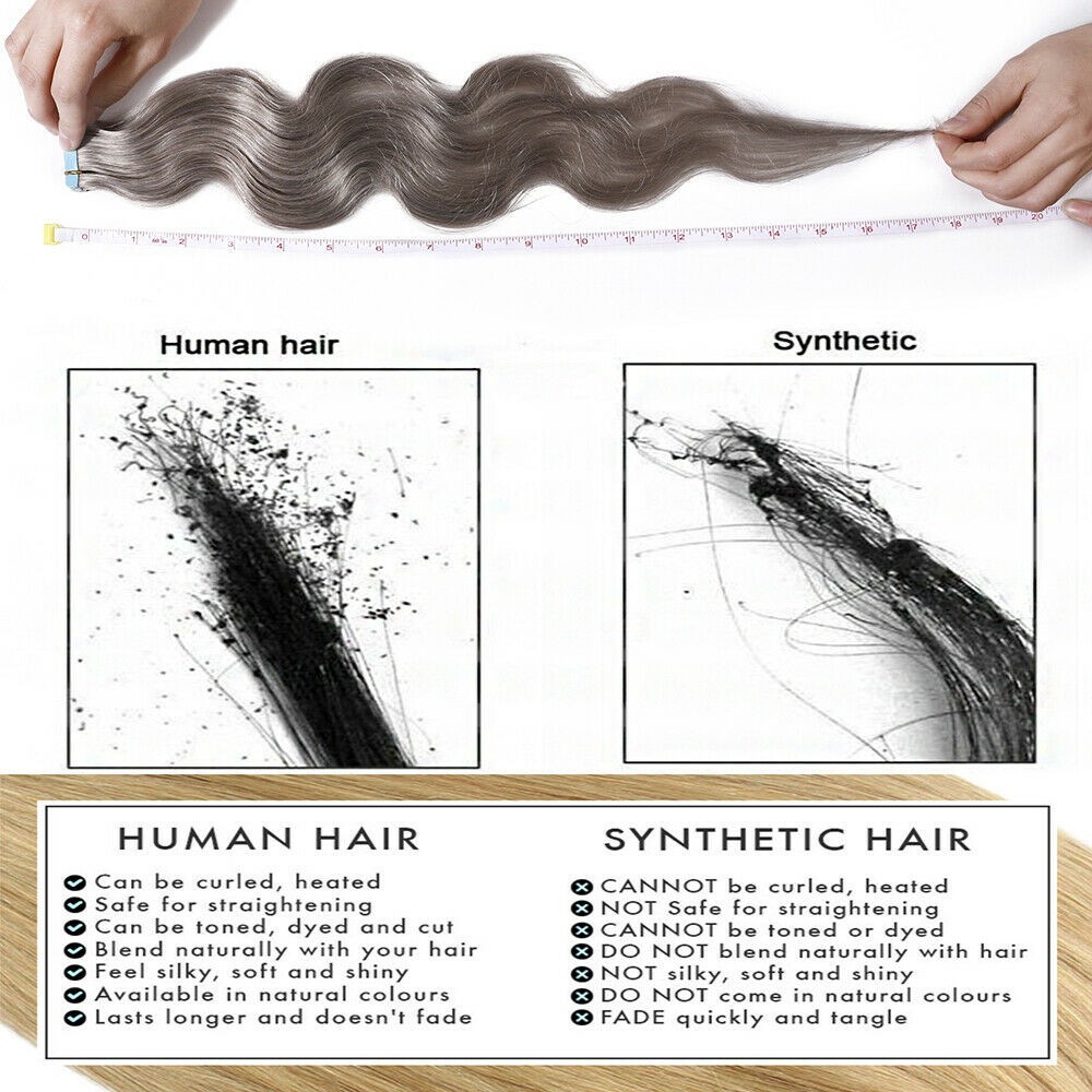 Invisible Tape In Human Hair Extensions Skin Weft Premium Hair Full Head 80pcs