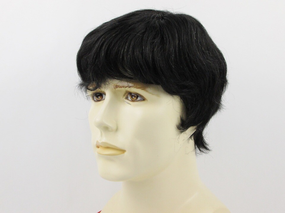 MENS MALE STRAIGHT SHORT HUMAN HAIR MONOFILAMENT HAND TIED PREMIUM QUALITY WIG