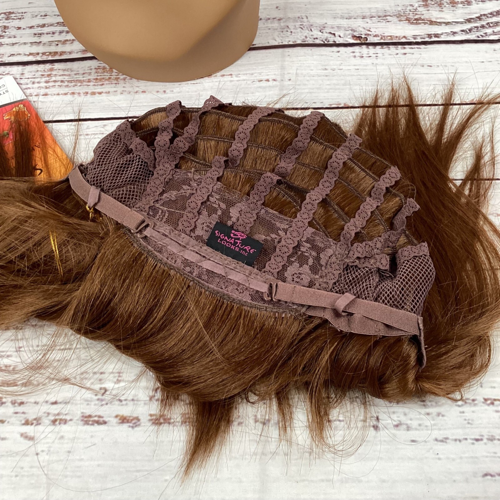 Italian Straight Wig #30 Honey Brown Long w/ Bang Adjustable Cap Synthetic