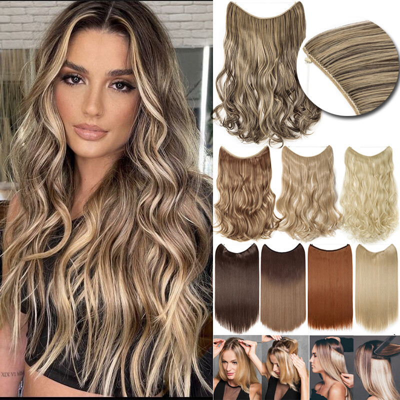 Secret Wire in Hair Extensions Hidden Head Band One Piece Hair Thick as Human
