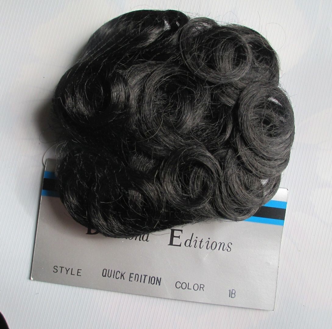 Diamond Edition mini Wiglet Pull Thru Topper black color 1B see description NEW