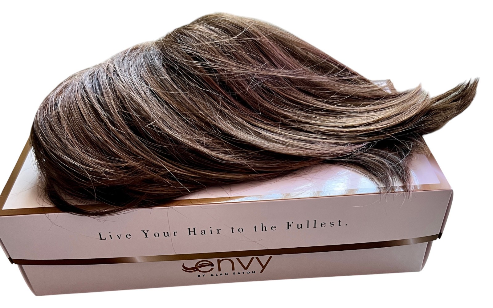 ENVY BIG BANGS TOPPER Hair Piece Clip In Ready To Wear Medium Brown Brand New