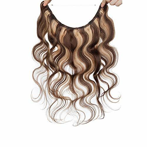 16″-26″ Invisible Wire In Human Hair Extensions Loop Line Wavy Hair Easy To Wear