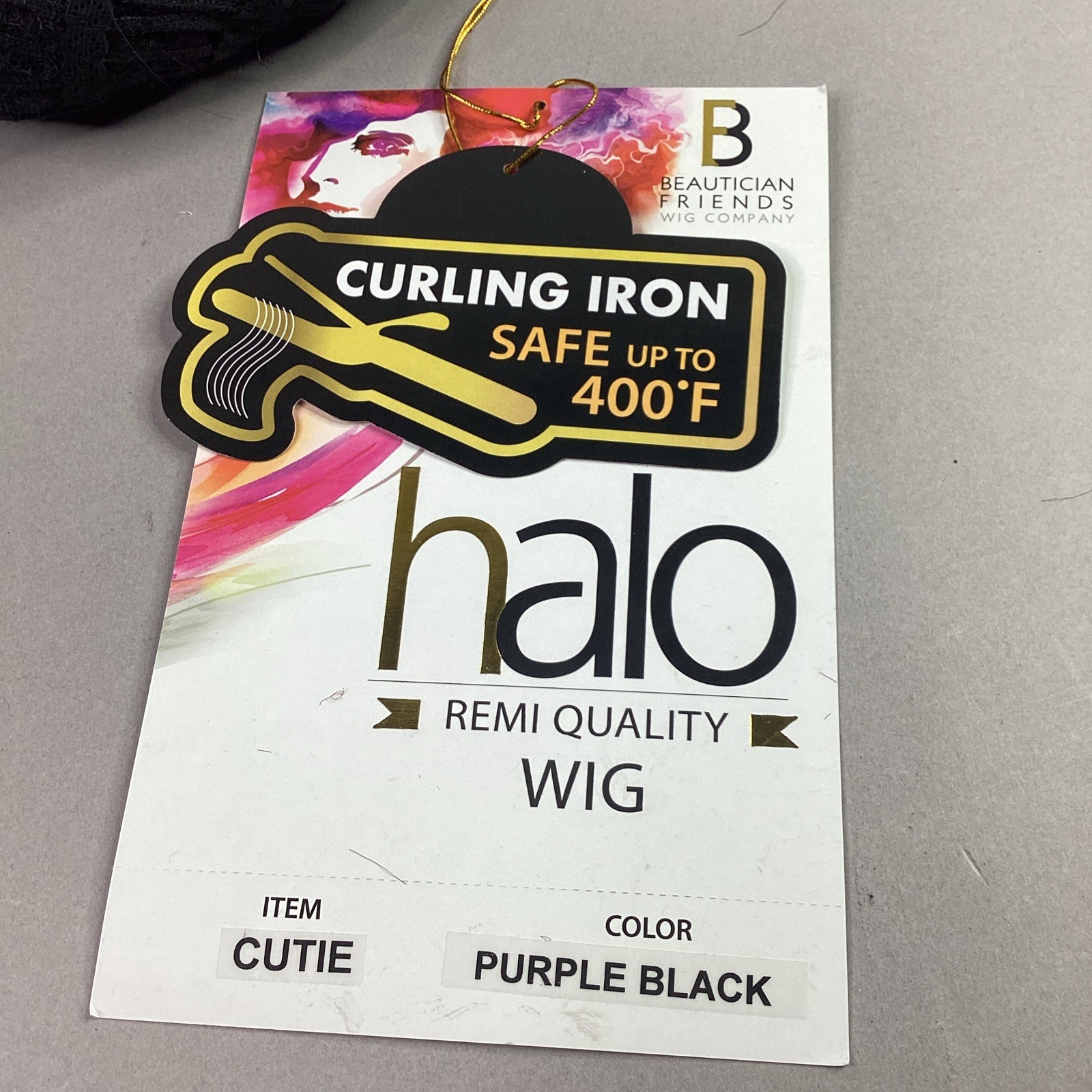 Halo Cutie Straight #Purple Black Human Hair Blend Full Wig