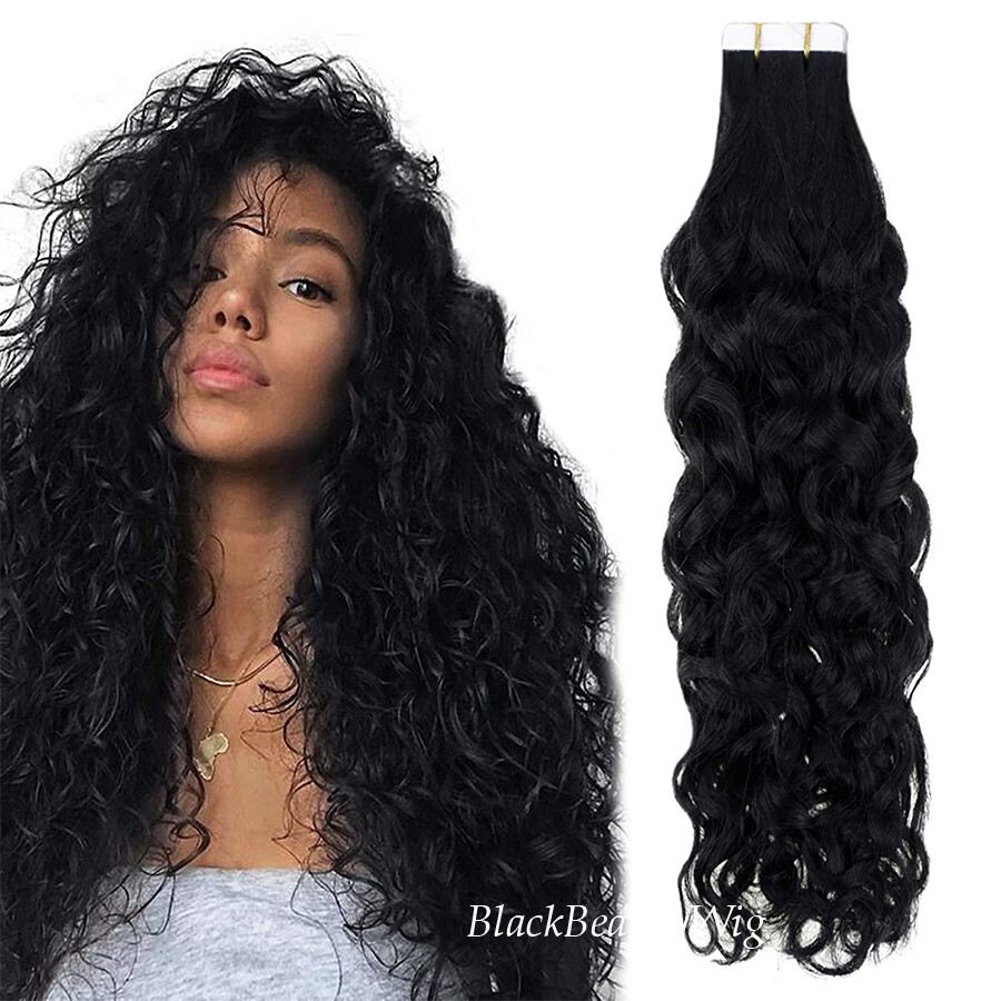 Deep Loose Curly Tape in Human Hair extension Skin Wef Tapes On Hair 100g 40Pcs