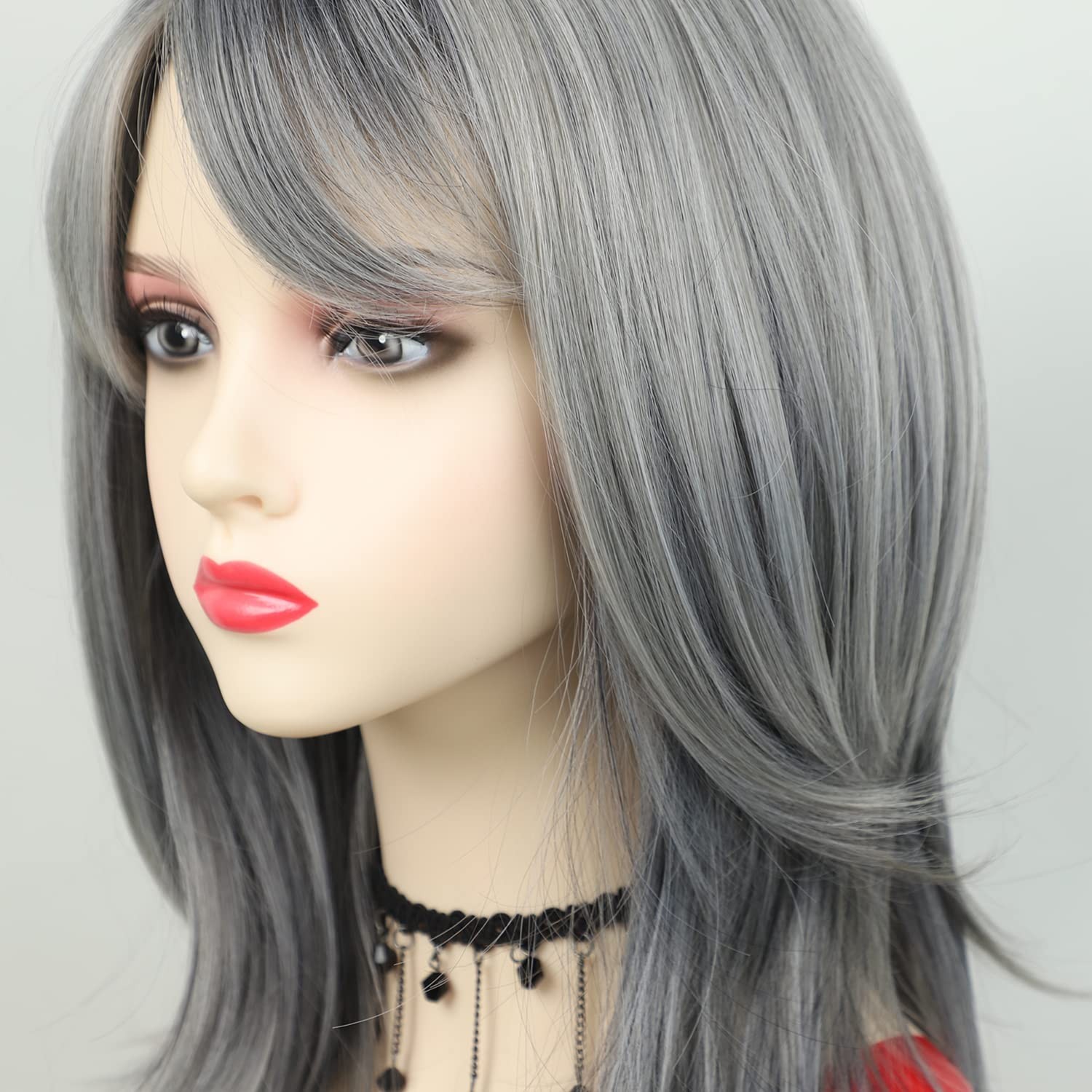 Elegant Salt and Pepper Wavy Wig with Bangs – Transform Your Look Instantly