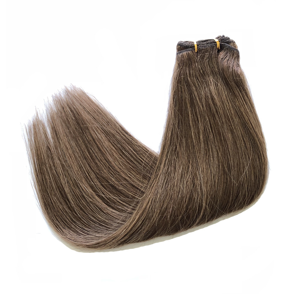 Weft Human Hair Extensions Double Weft Sew-In Weave Real Remy Straight Hair 100g