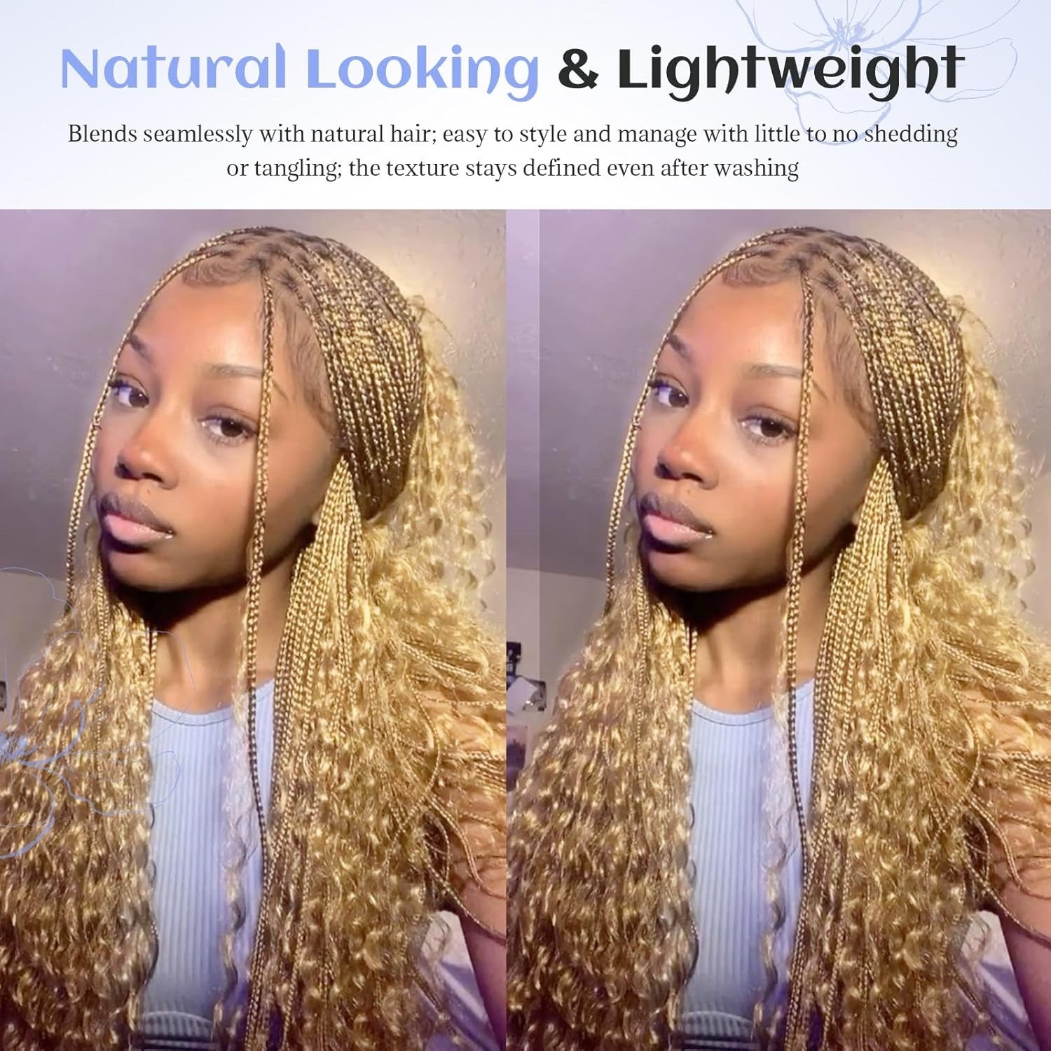Human Braiding Hair for Boho Braids Water Wave Bundles Bulk Human Hair #24 Honey