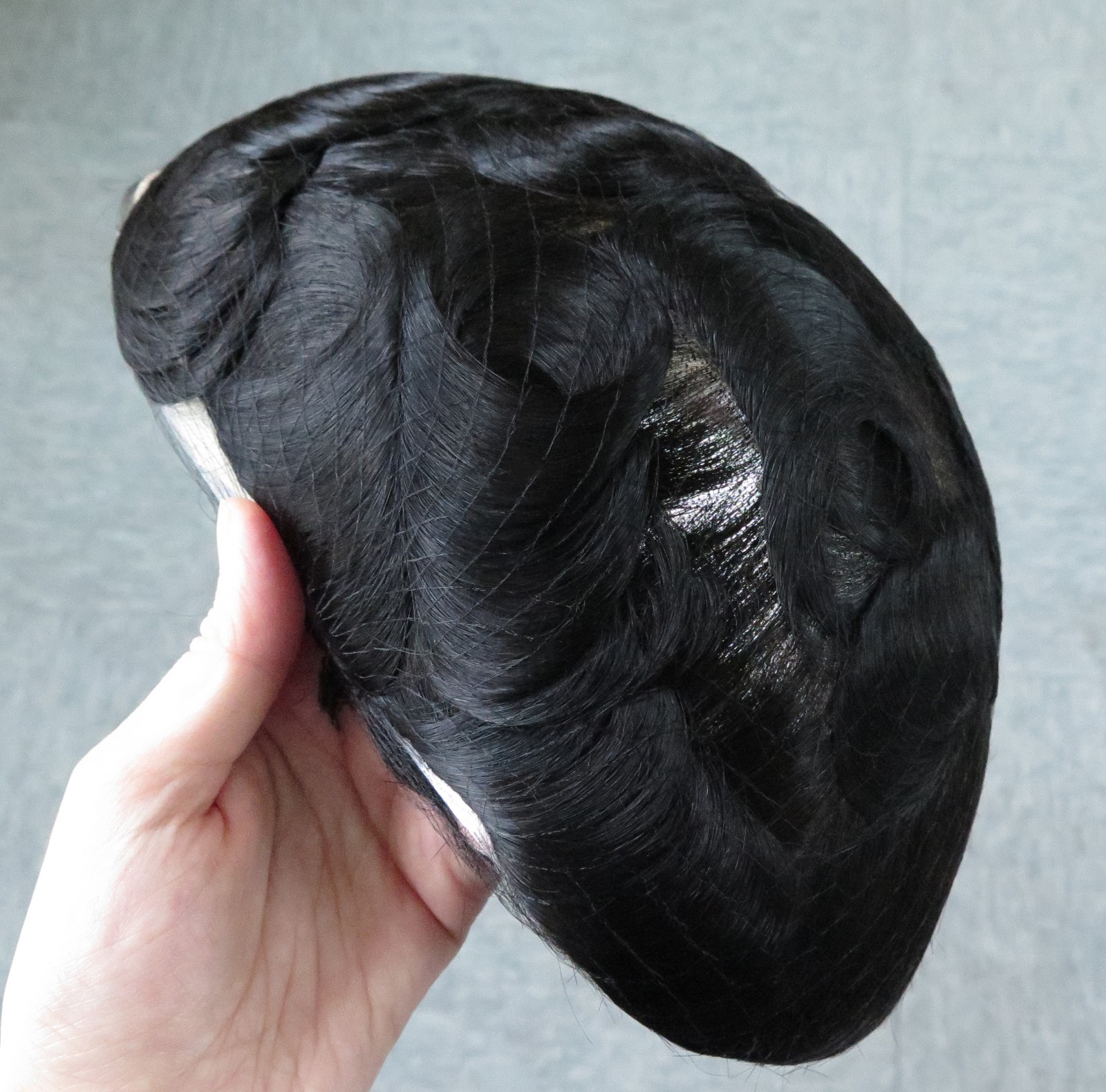 Toupee for Men Swiss Lace Human Hair Systems Hairpieces Bleached Hairline 90% #1