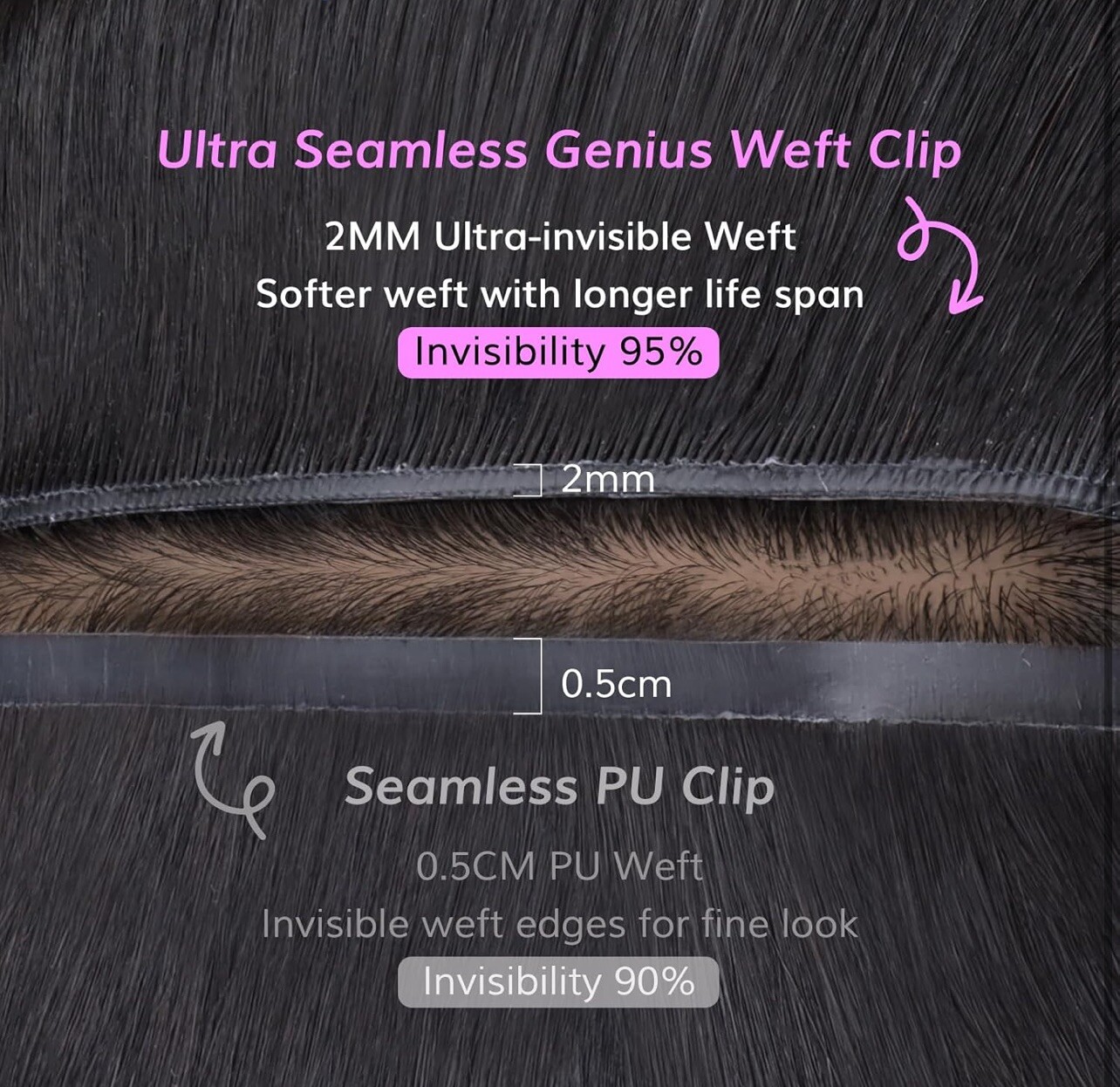 IDN BEAUTY Genius Weft Deep Wave HumanHair Clip In Hair Extension 14in 7pcs 100g