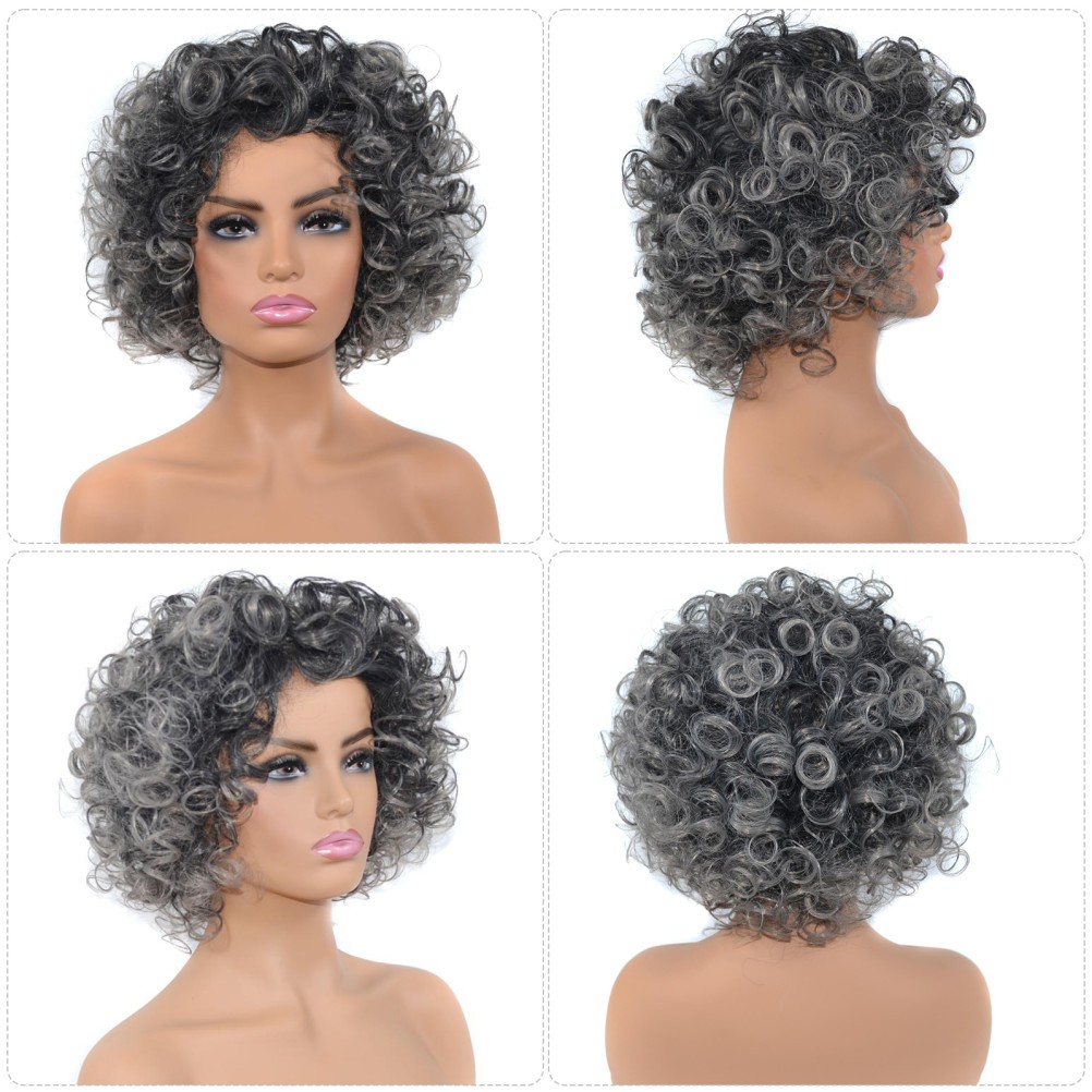 Synthetic High Temperature Fiber Wig Curly Shape Washable 1Pcs 11.8 Inch