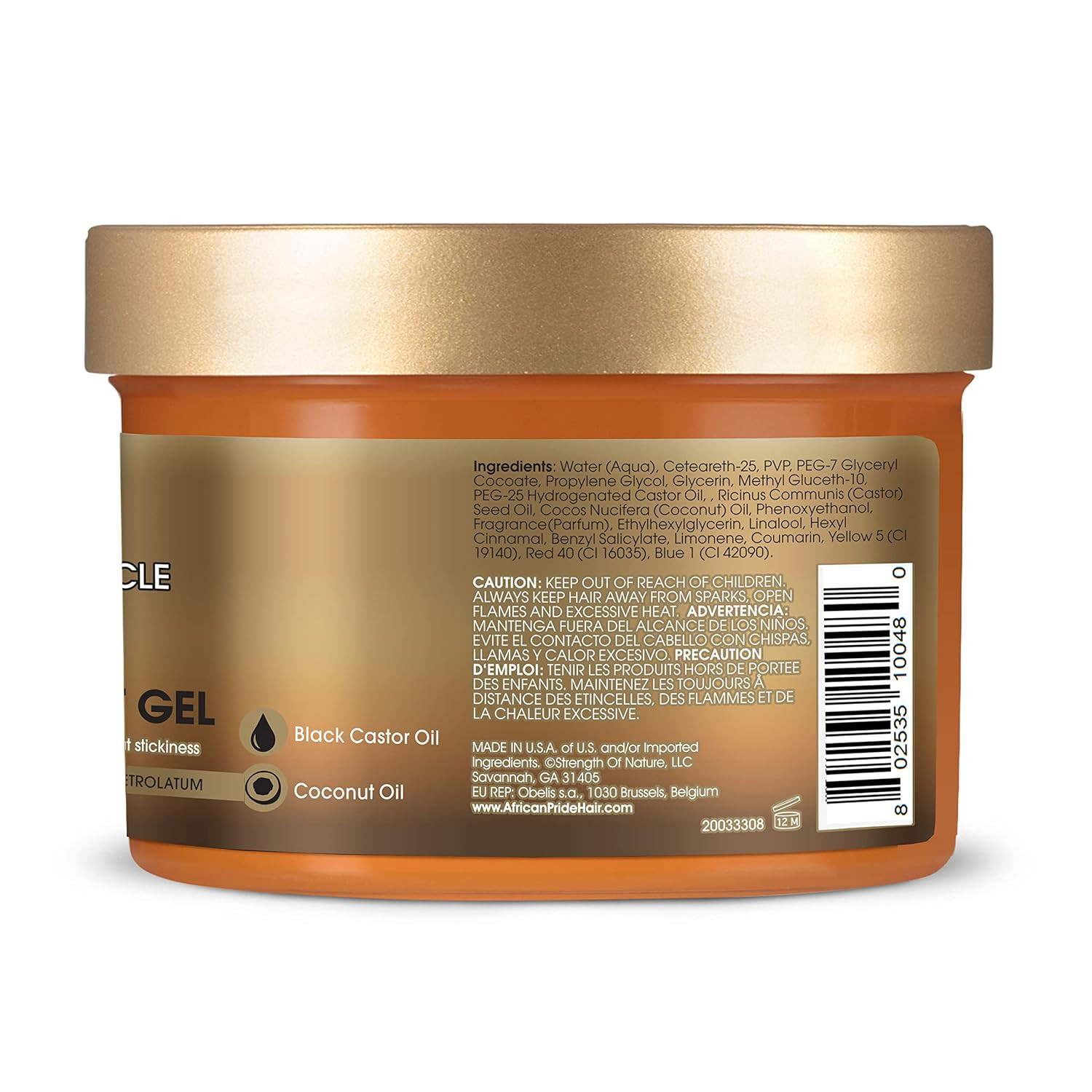 African Pride Black Castor Miracle Extra Hold Braid, Loc, Twist Gel – Extreme Ho