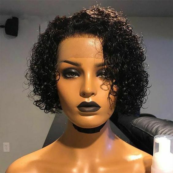 4×4 Lace Front Wigs Brazilian Remy 100% Human Hair Wig Pre Plucked Black