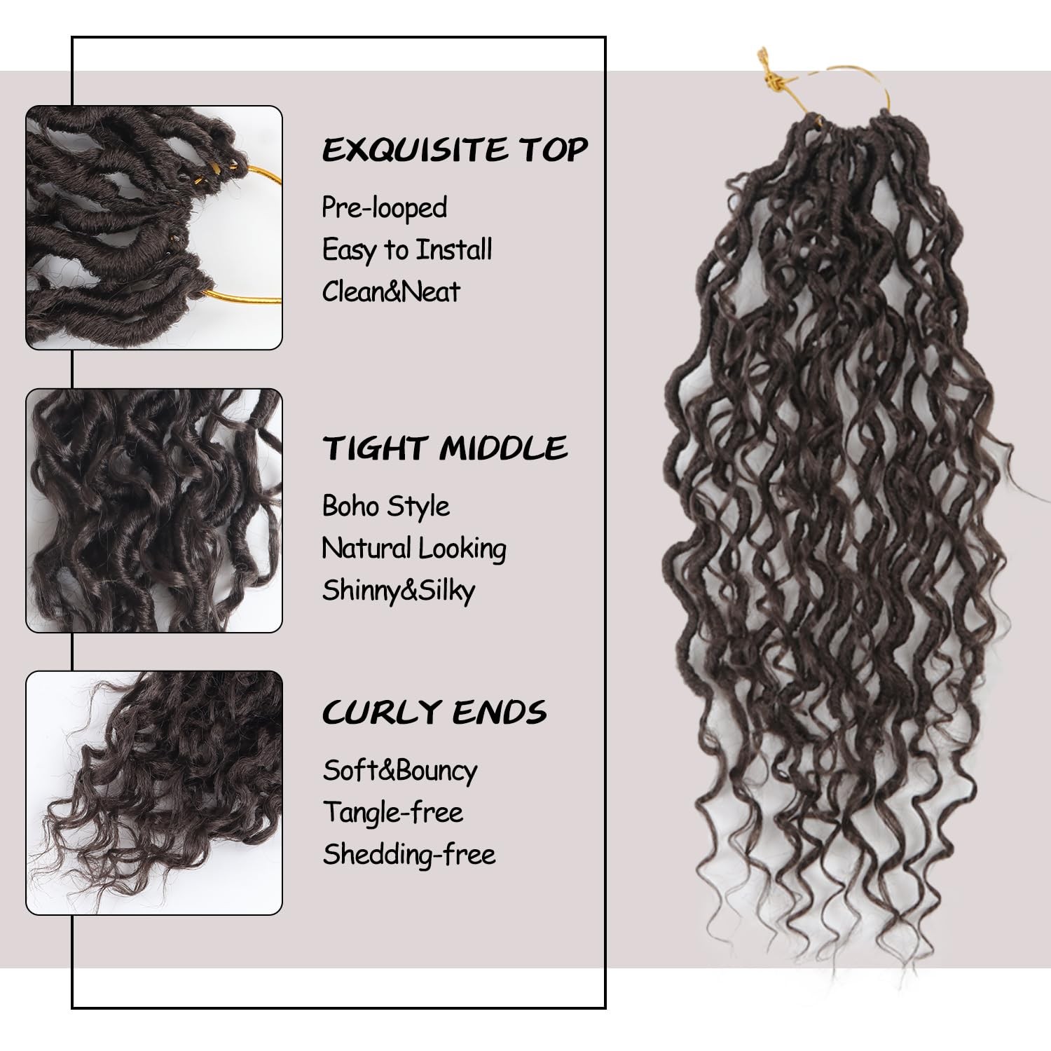 Goddess Locs Crochet Hairvemet 14 Inch 9 Packs Synthetic Faux Locs Crochet