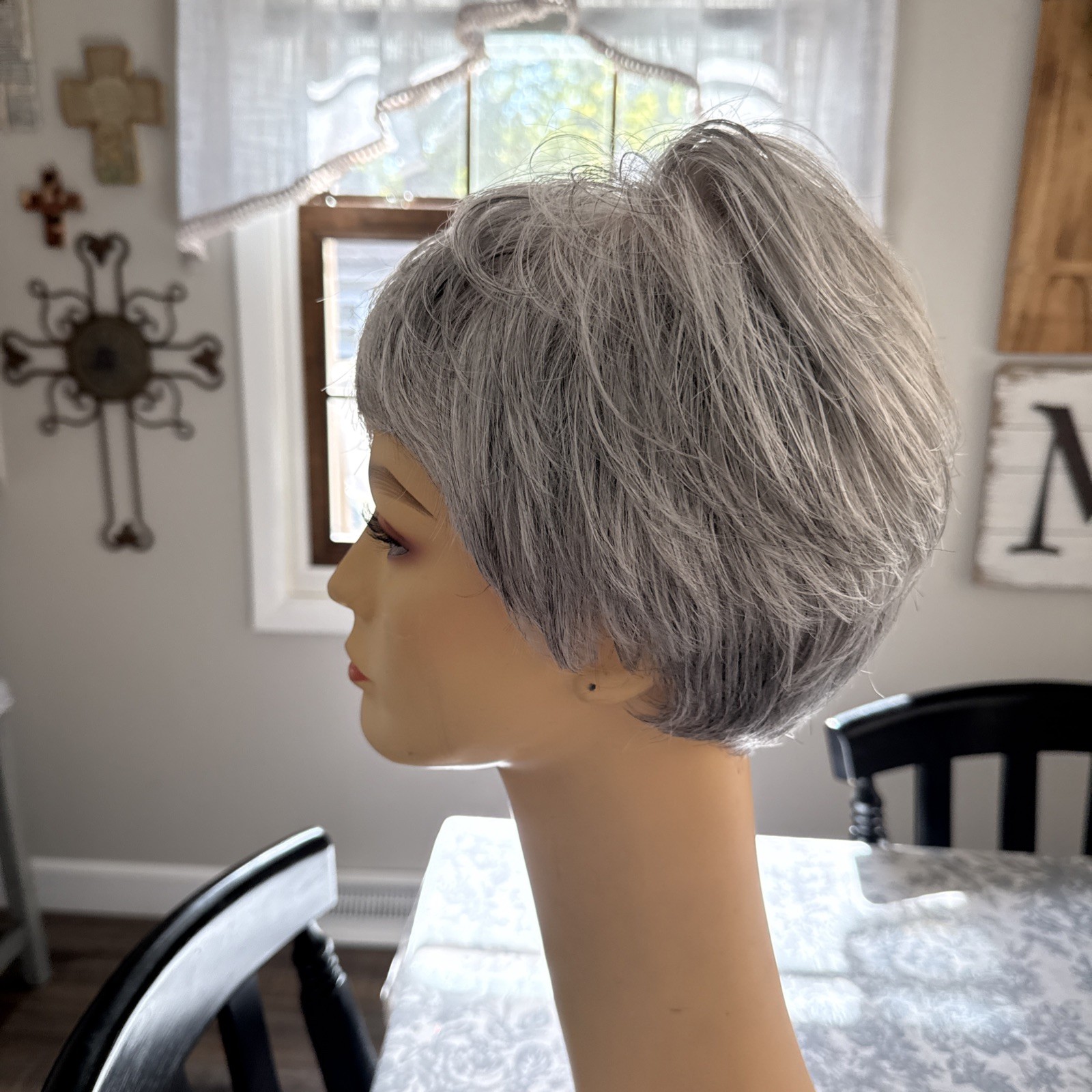 Envy Adorable Wig Short Pixie Salt & Pepper Gray Lace Front