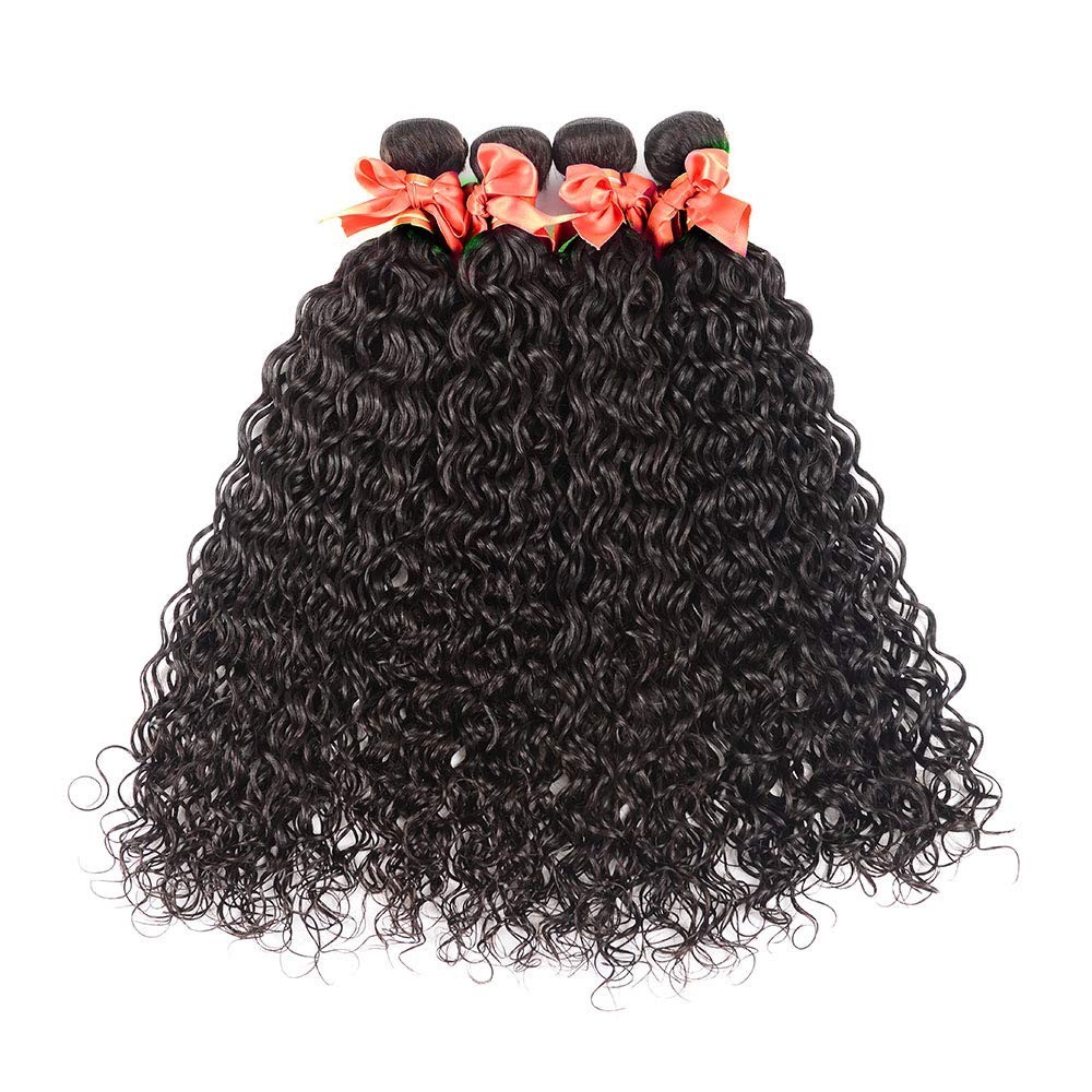 Luxurious Water Wave Human Hair Bundles – Natural Black, 22-28 Inch Extensions