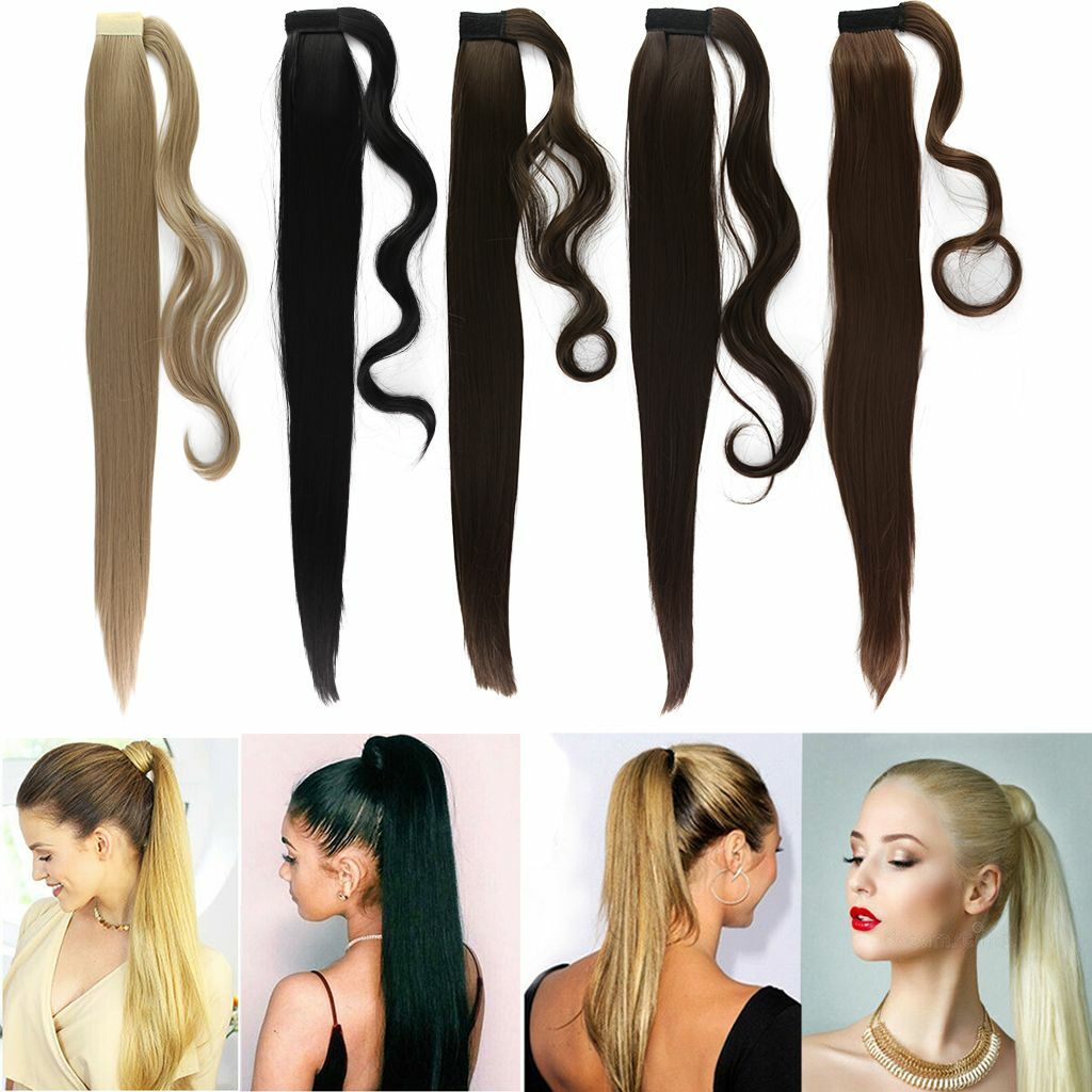 Long Wavy Curly Straight Thick Synthetic Clip In Hair Extension Ponytail Claw US