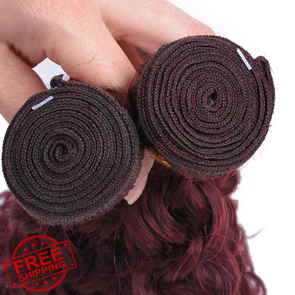 99j Burgundy Bundles Human Hair Water Wave Bundles Human Hair 24 26 28 Inch W…