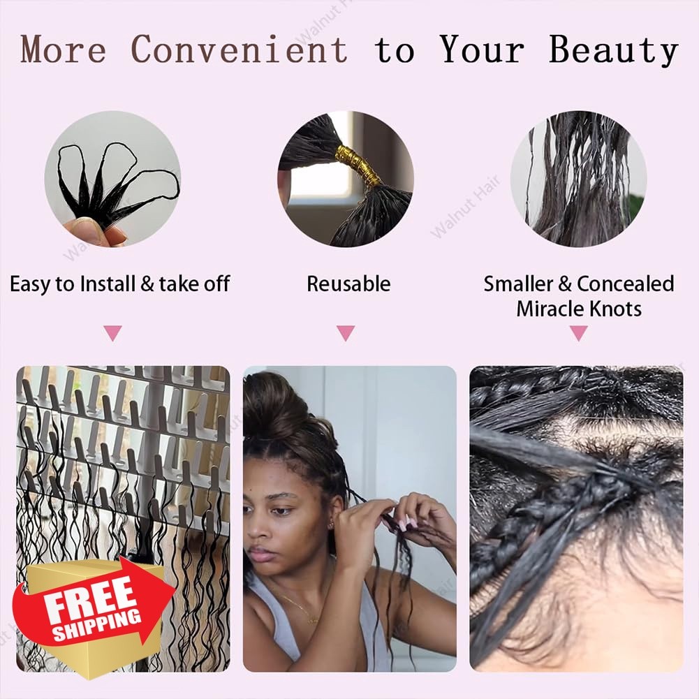 walnut hair 18″ 120g #4 Color Body Wave Feather Crochet Braids
