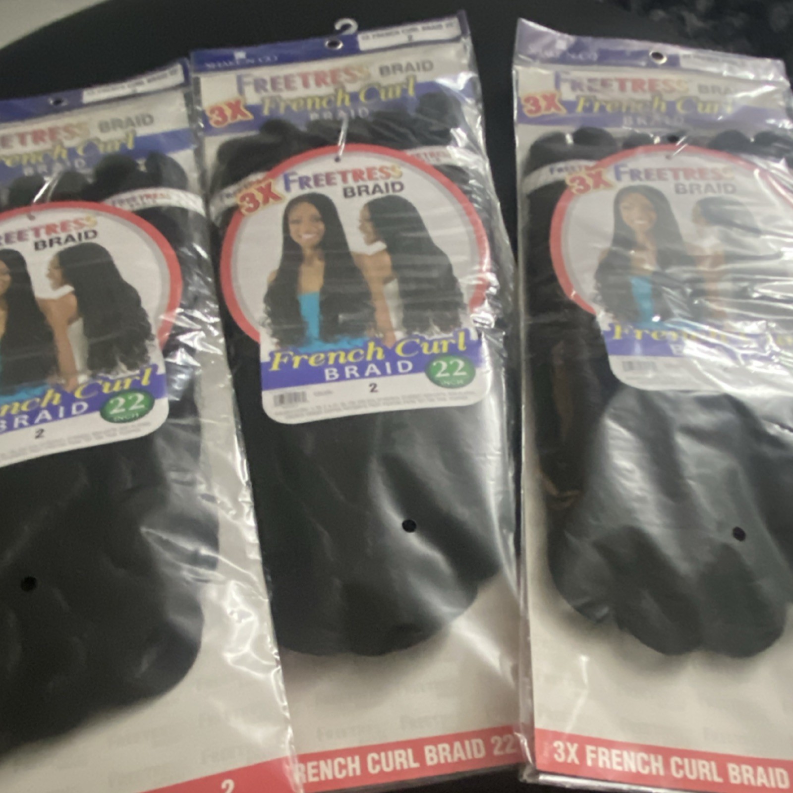 Freetress French Curl Braid Hair Extension 22in Color 2 Synthetic
