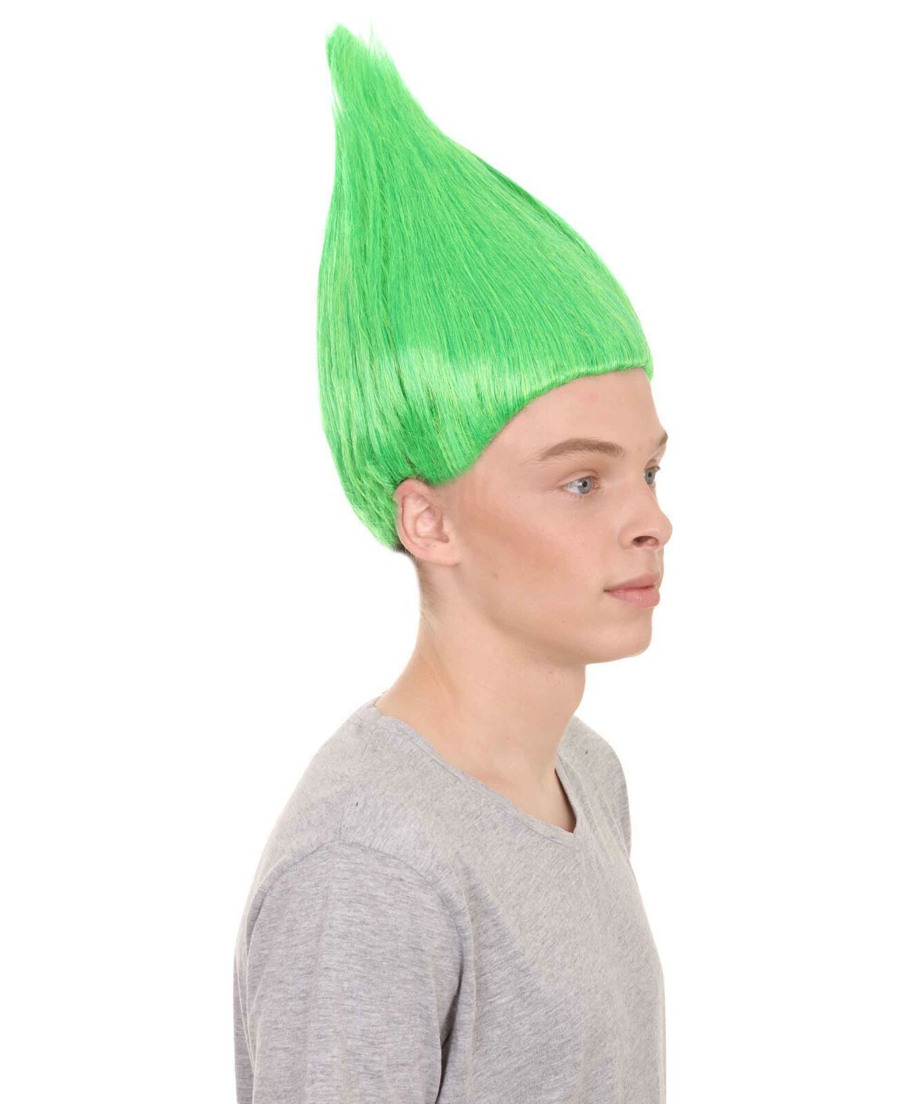 Men’s Green Standing Up Wig for Cosplay Trolls Style Costume Fancy Dress HM-089
