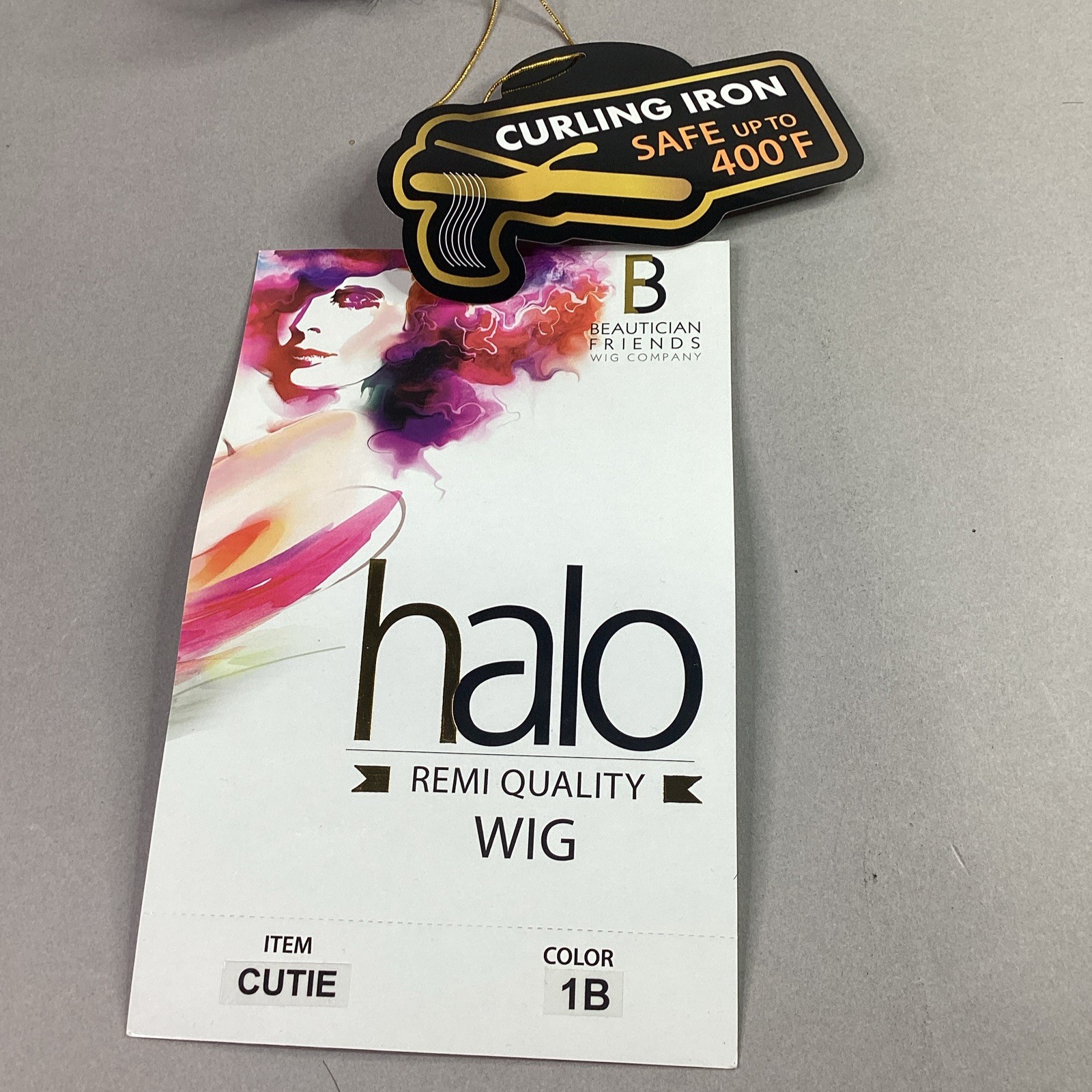 Halo Cutie Straight #1B Off Black Human Hair Blend Full Wig