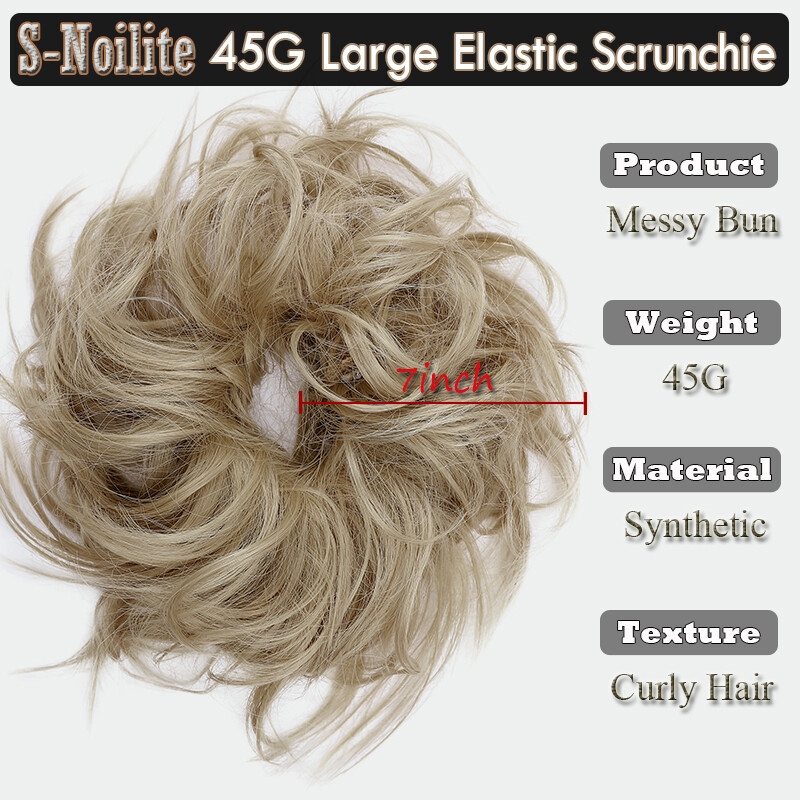 Messy Curly Fake Hair Bun Piece Extensions Hairpiece Hair Clip In Scrunchie 45g