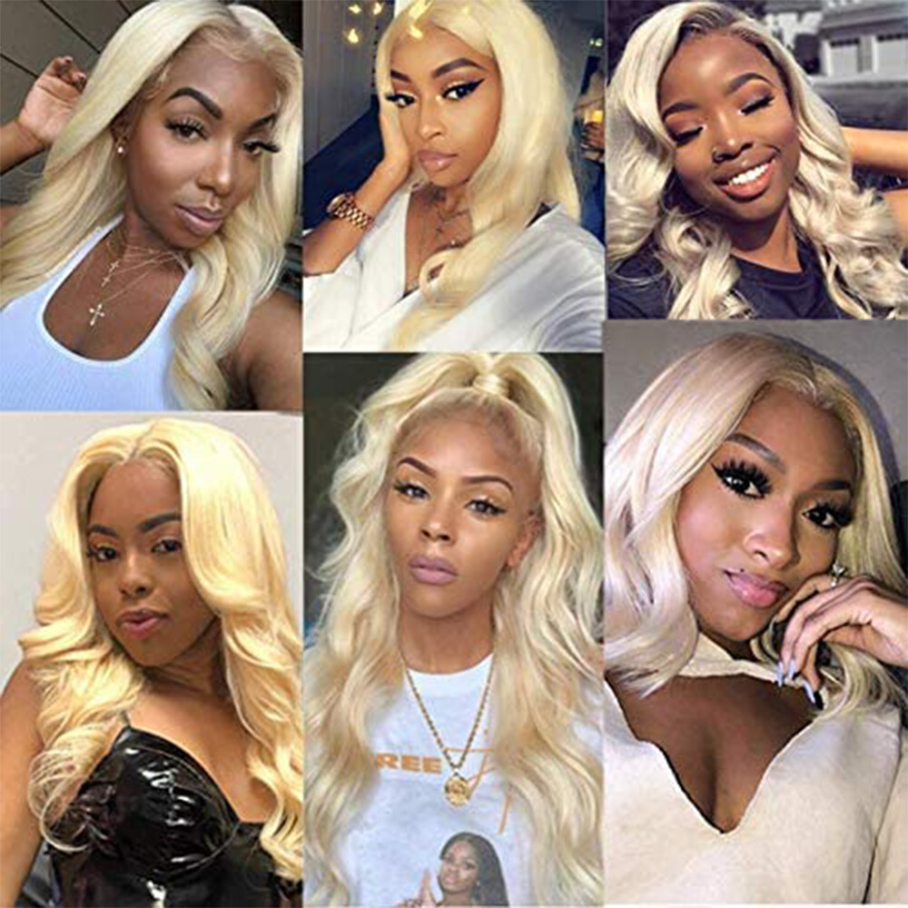 9A Brazilian Virgin Human Hair Bundles Hair Extensions Straight Body Wave Blonde