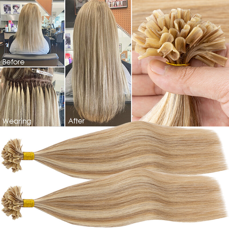 Nail U Tip Keratin Hot Fusion Bonding Hair 100% Real Remy Human Hair Extensions