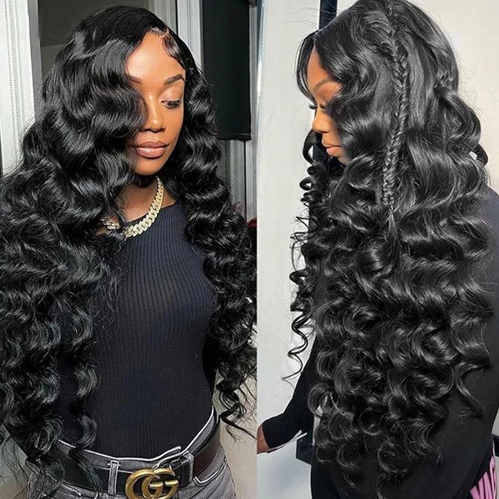 Curly Black Color Lace Front Wigs Deep Wave 13×4 Free Part Glueless Pre Plucked