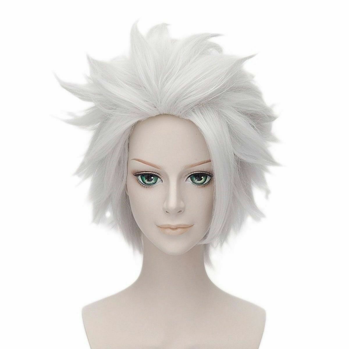 For Cosplay Hitsugaya Toushirou Short Layered Silver White Wig