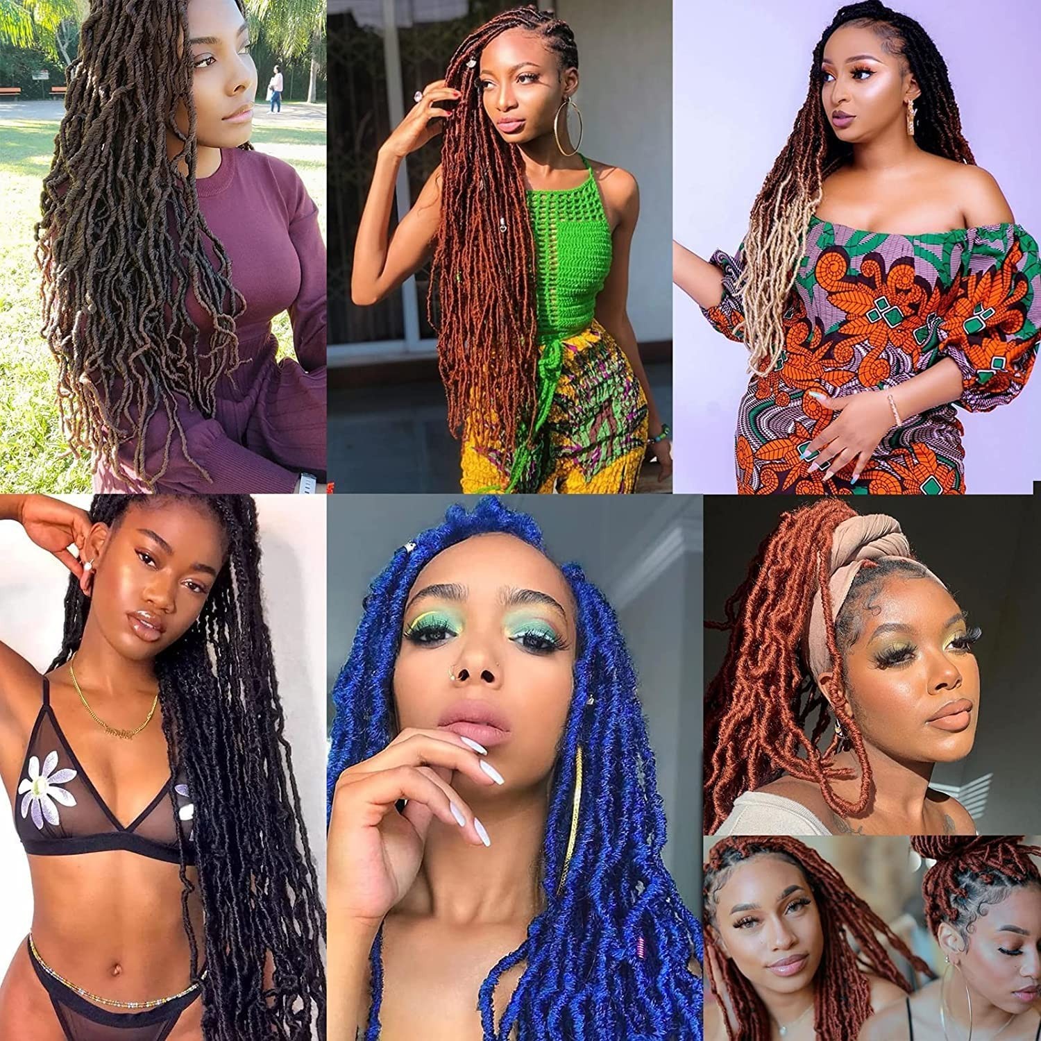 24 Inch Purple Faux Locs Crochet Braids – 2 Packs of Soft Curly Hair Extensions