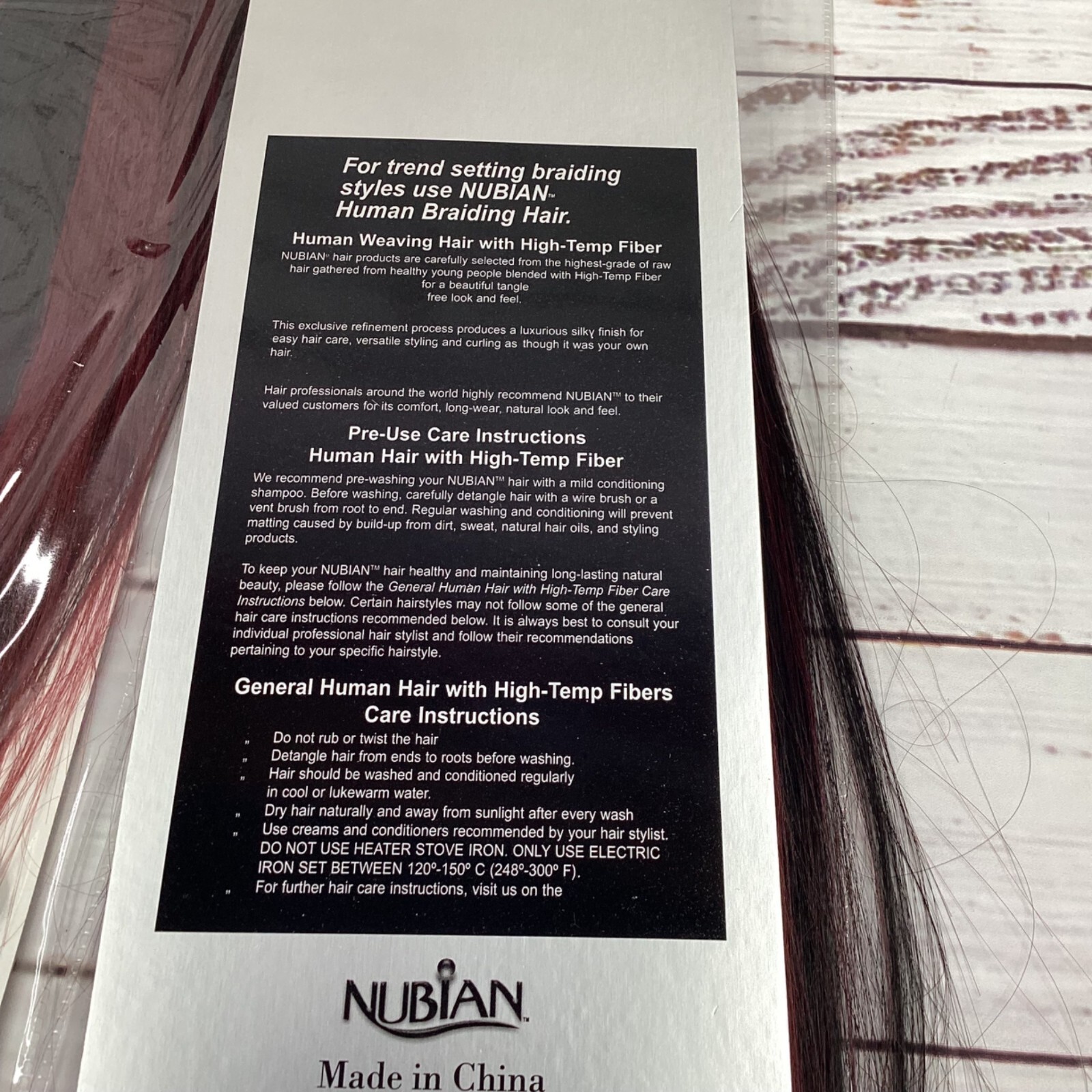 2 Packs Nubian P1B/Burgundy Yaki Straight Bulk 14”-16” Micro Braiding Hair