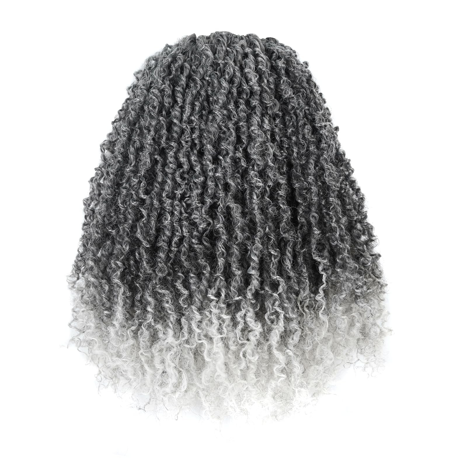 Pelokaa Yanky Twist Crochet Hair – 8 Inch 8 Packs (240 Strands) Ombre Gray Pre-t