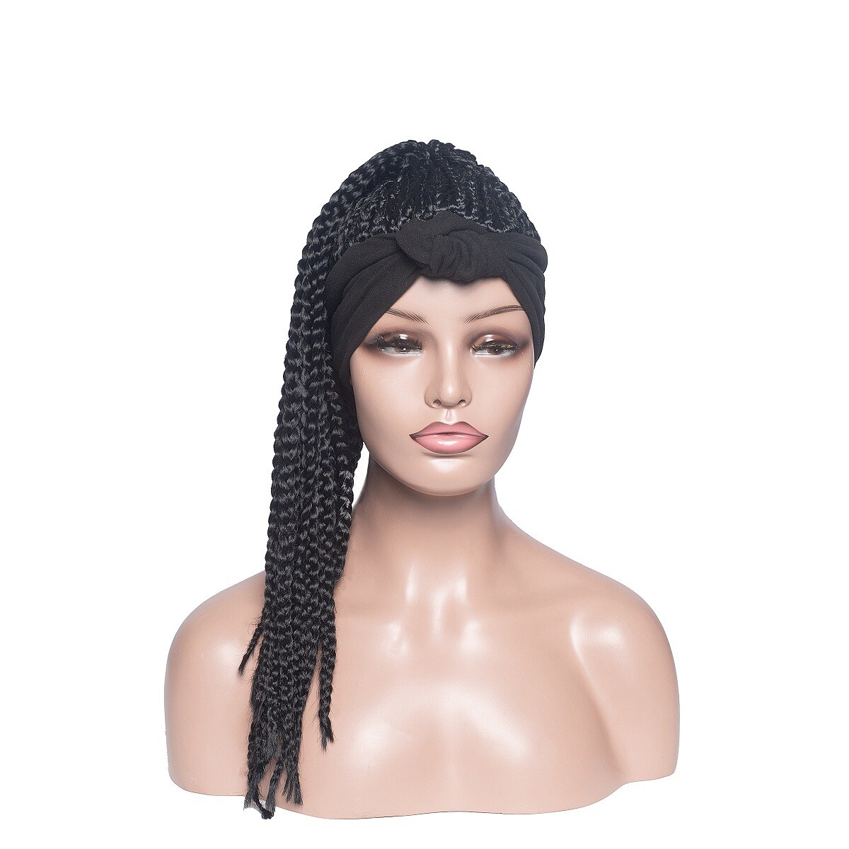 18″ Box Braids Headband wigs Braided Ponytails Turban Wigs Cornrow Braided Wigs