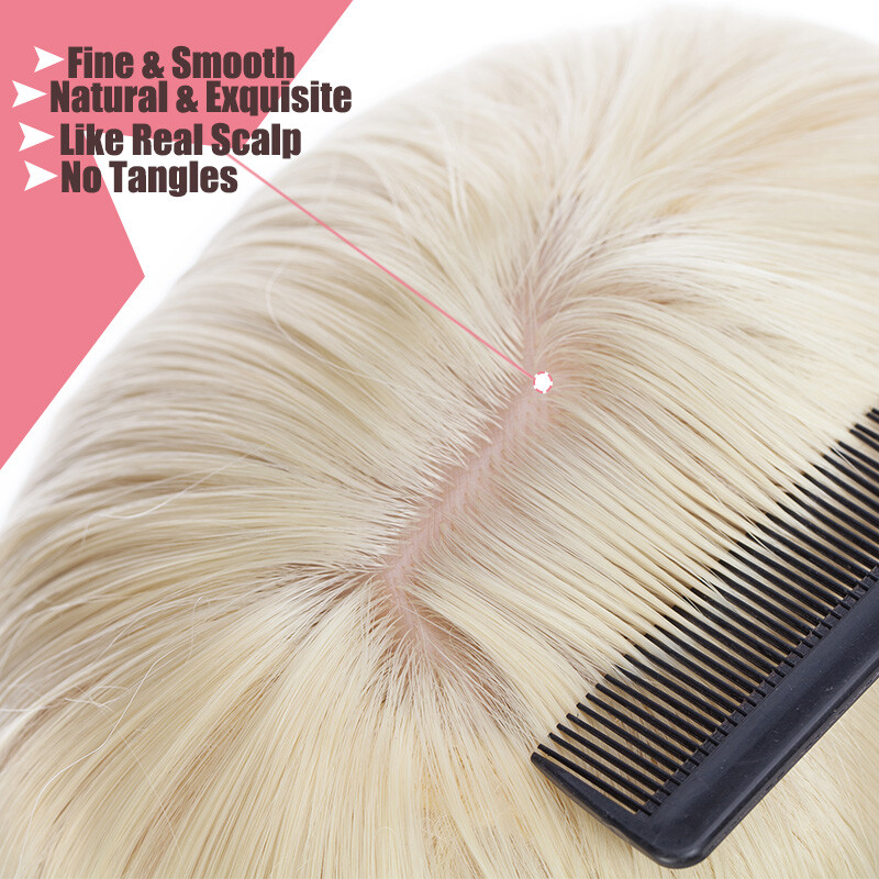 100% Natural Clip In Topper Hair With Bang Toupee Hairpiece Extension For Human