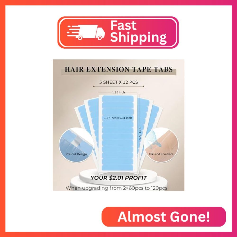 Hair Extension Tape Replacement, Double-Sided Invisible Adhesive Tape No Residue