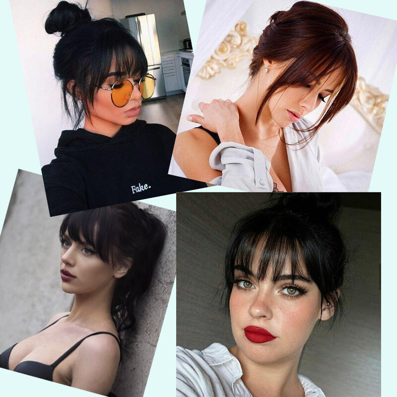Front Bangs Clip In Hair Extensions Neat Fringe As Human Soft Hairpiece Straight
