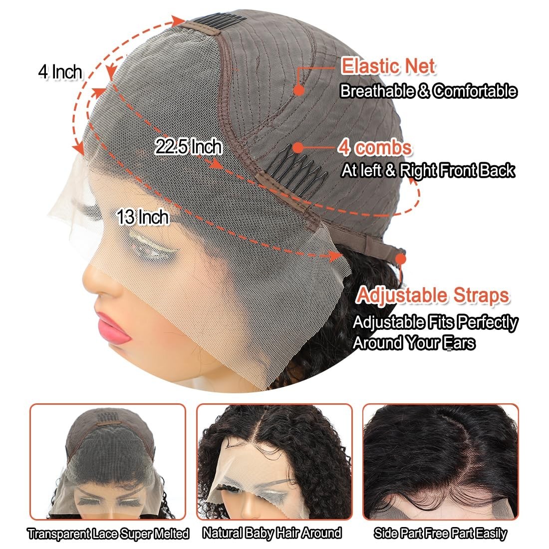 Short Bob Wigs Curly Bob Wig Human Hair 13×4 HD Lace Front Wigs for Women