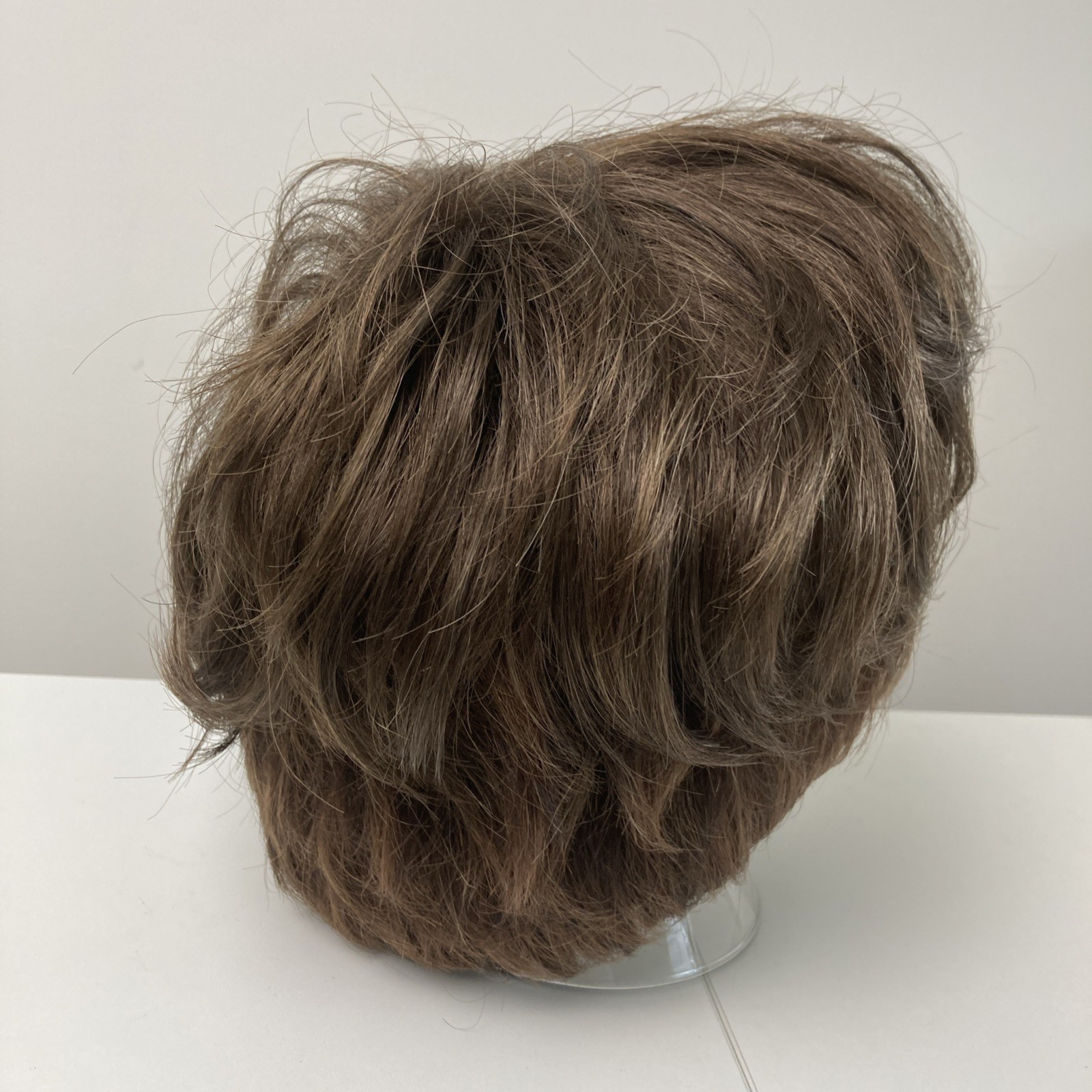 Envy Layered Wig Synthetic Short Classic Cap Womens Brown + Topper Lot 2 Pc