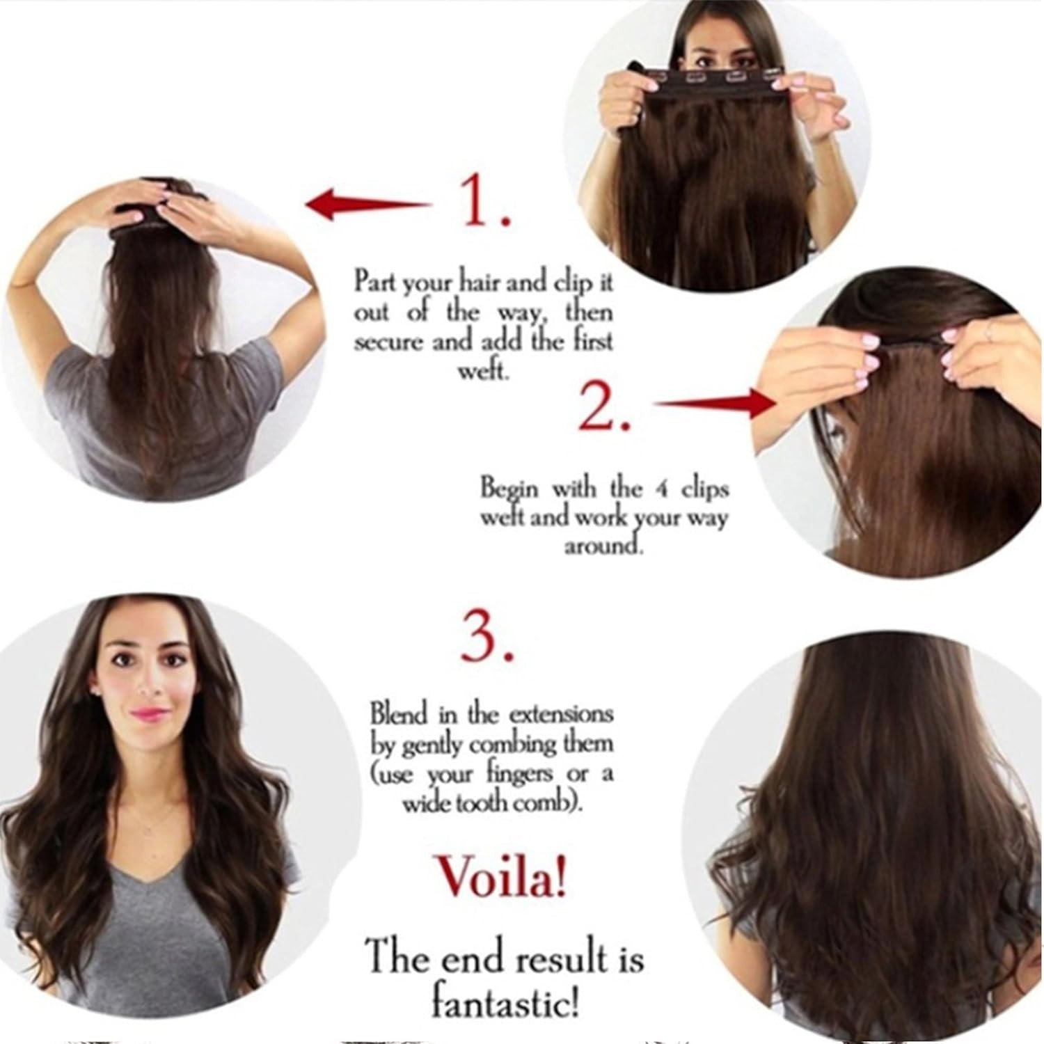 Gorgeous 30” Clip-in Hair Extensions in Natural Black – 5 Secure Clips