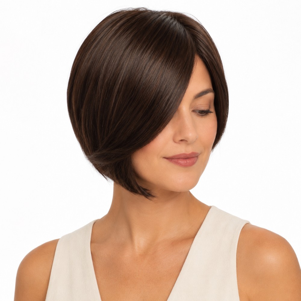 Noriko Emery Lace Front Mono Part Wig in Red-Brown-LR