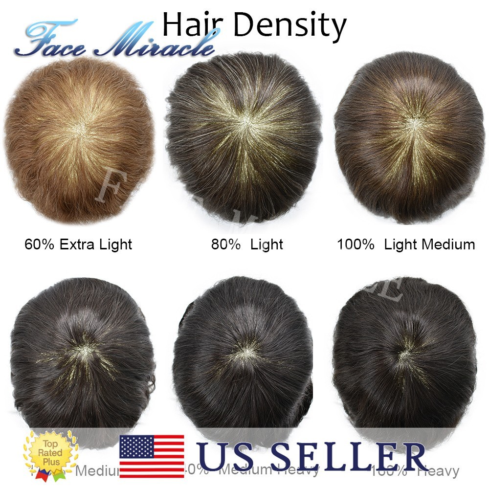 Mens Thin Skin Toupee Human Hair Systems All Poly Injected Toupee Hair for Men
