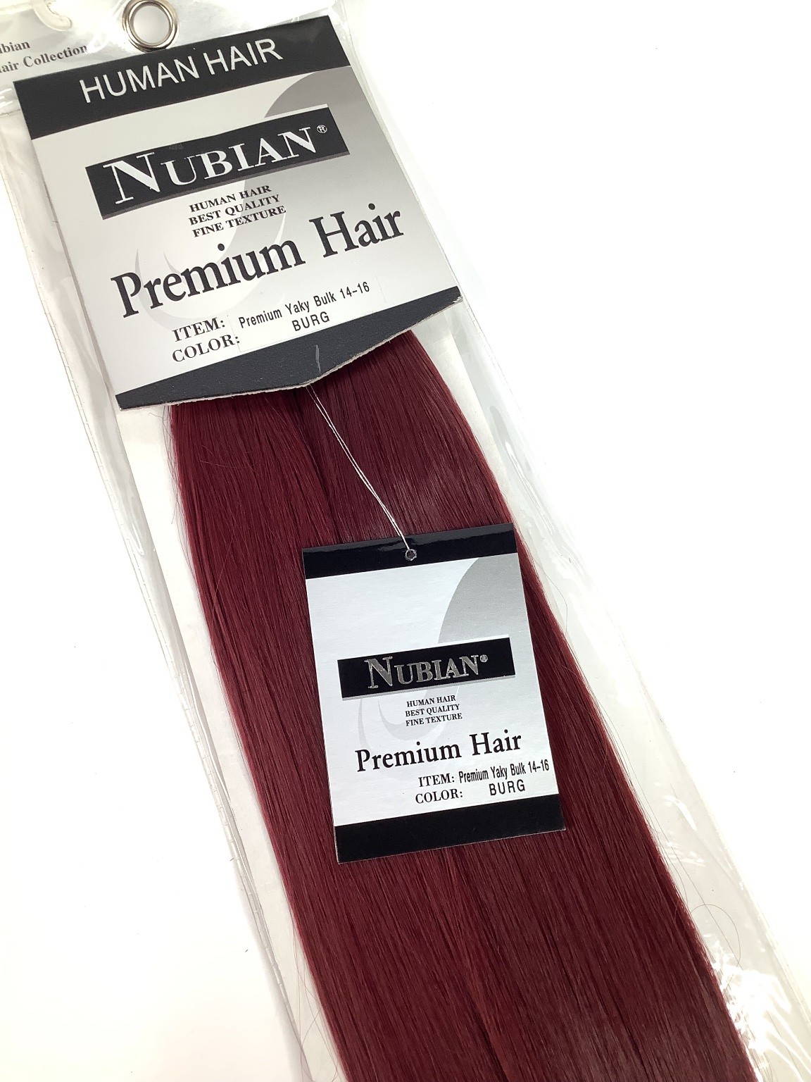 NUBIAN Premium Yaky Bulk Human Hair Extensions 14-16″ Burgundy