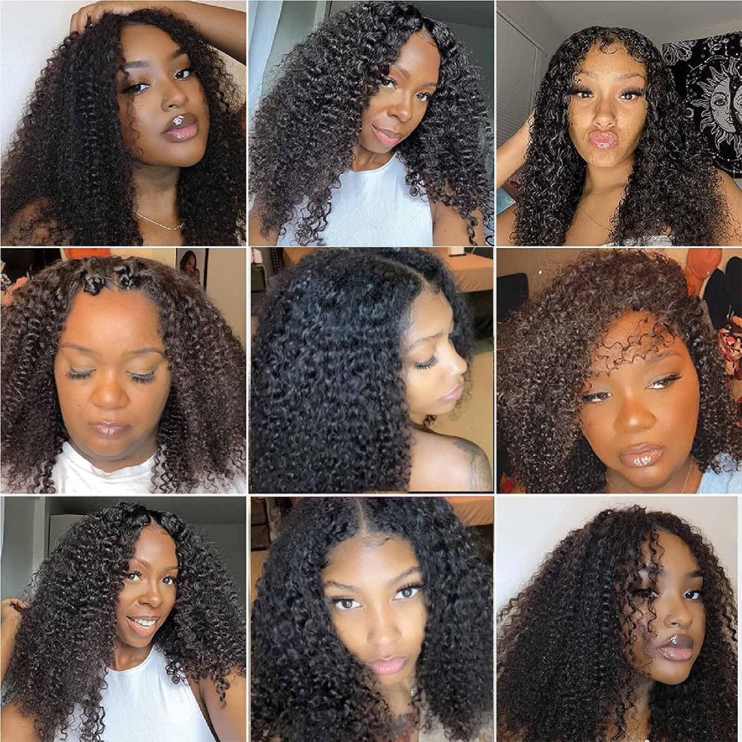 V Part Curly Wig Human Hair U Part Human Hair Wig Curly Brazilian V Part Wigs