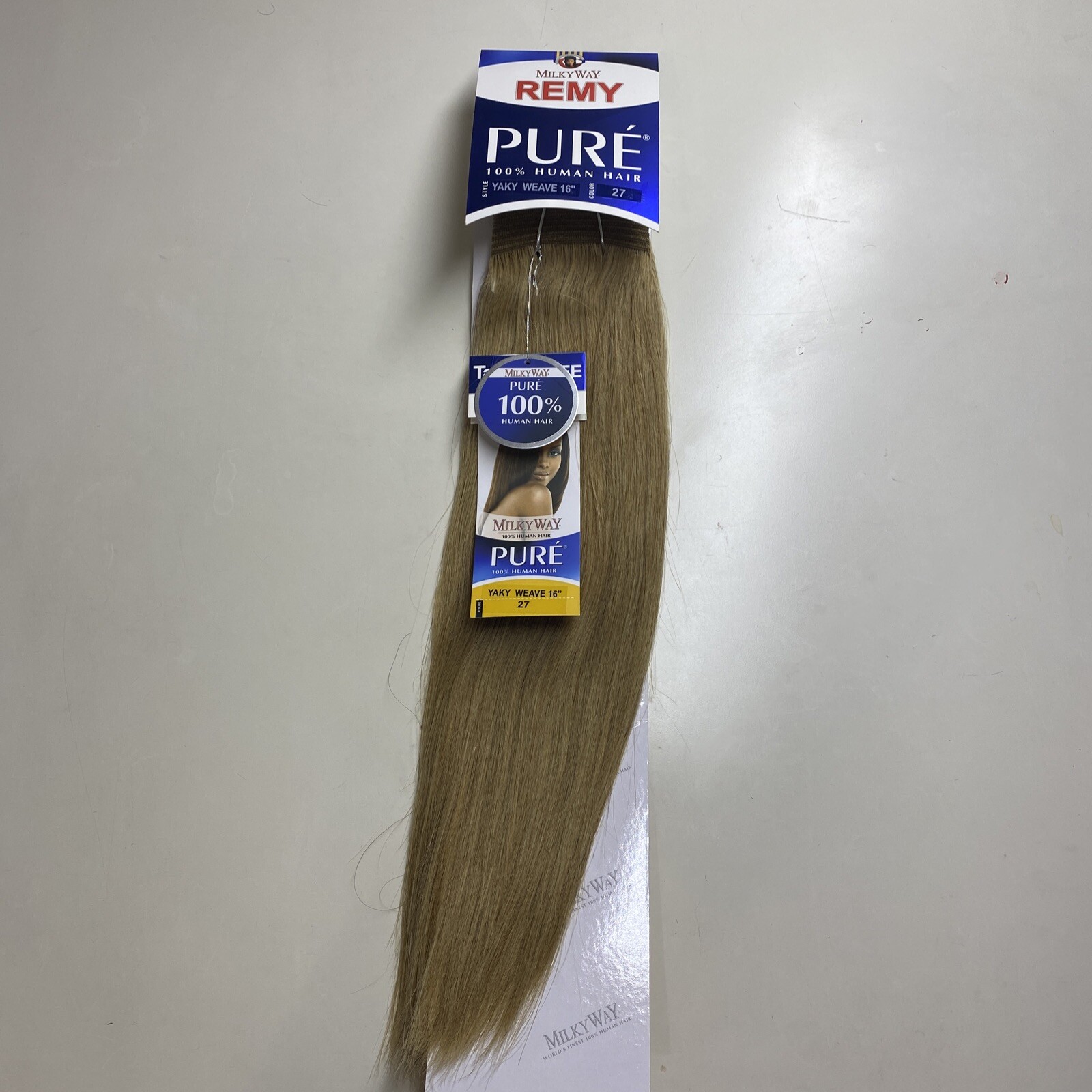 Milky Way PURE Human Hair Weave Extension Yaky_16″_#27