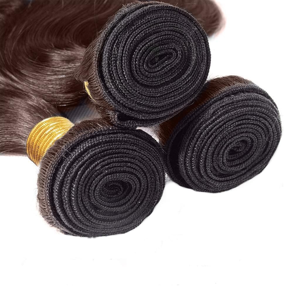 Xddnamei Brazilian Virgin Human Hair Bundles Chocolate Brown Color 4 Water Wave