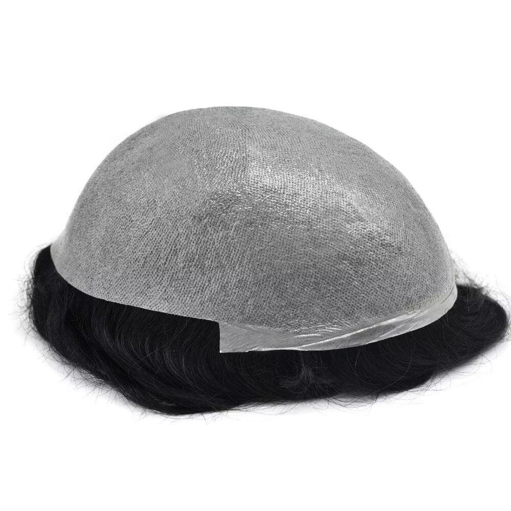 Mens Toupee Ultra Thin Skin Hair Replacement System Invisible V-Loop Hair Piece